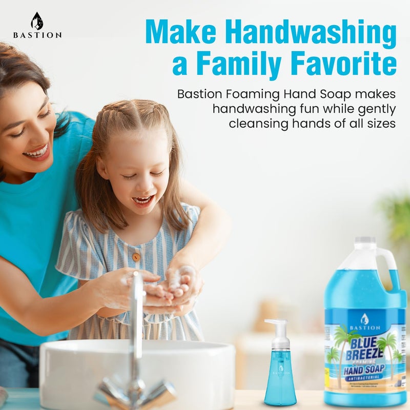 Bastion Blue Breeze Antibacterial Foaming Hand Soap Bulk Refill â€“ 1 Gallon (128 oz) Rich Lather, Moisturizing Formula â€“ Washes Away Germs & Bacteria â€“ Refreshing Clean Scent for Foaming Dispensers - Image 2
