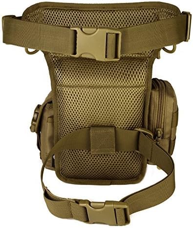 Linist Tactical Drop Leg Multipurpose Utility Waist Bag - Heavy-Duty Military-Style Thigh Pack Cross Body, Strap to Leg Or Hip for Motorcycling, Outdoor, Hiking, Adventure & Travel (Khaki) - Image 2