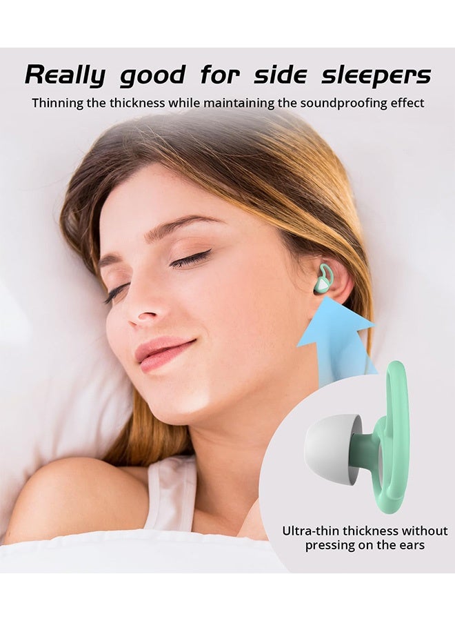 إم إكس إن سدادات أذن سيليكون عازلة للصوت قابلة لإعادة الاستخدام مع صندوق تخزين لإلغاء ضوضاء النوم، سدادات أذن ناعمة لإلغاء الضوضاء 32 ديسيبل للنوم والشخير والسفر والتركيز العميق - Image 5