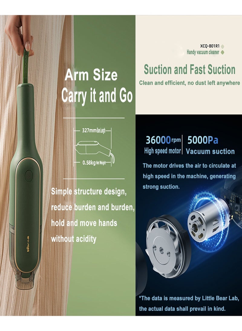 Bear Portable Handheld Vacuum Cleaner,5000Pa Strong Cyclone Suction Household Handheld, Wireless Mini Vacuum Cleaners, Rechargeable Hoover for Home, Cars, and Pet - Image 5