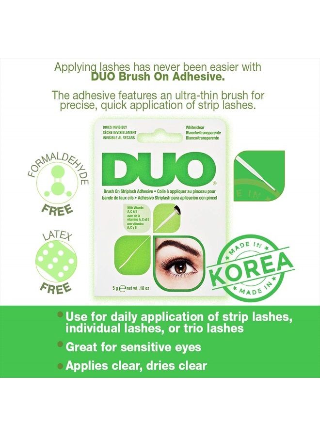 DUO Brush-On Lash Adhesive with Vitamins A, C & E, Clear, 0.18 oz, 1-Pack - Image 2