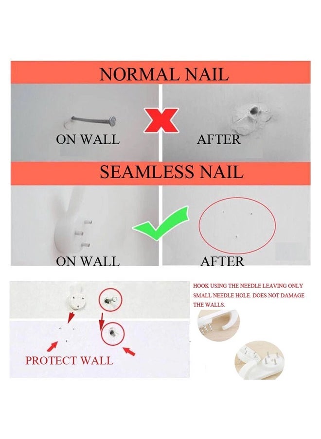 Generic - 5 Pack Non Trace Picture Hangers Hardwall Hanging Hook Invisible Nail, Screws Wall Hooks, Traceless Photo Hook, Hardwall Drywall Picture Hooks, Multi Function Heavy Duty Picture Art Painting Frame Hanger - Image 1