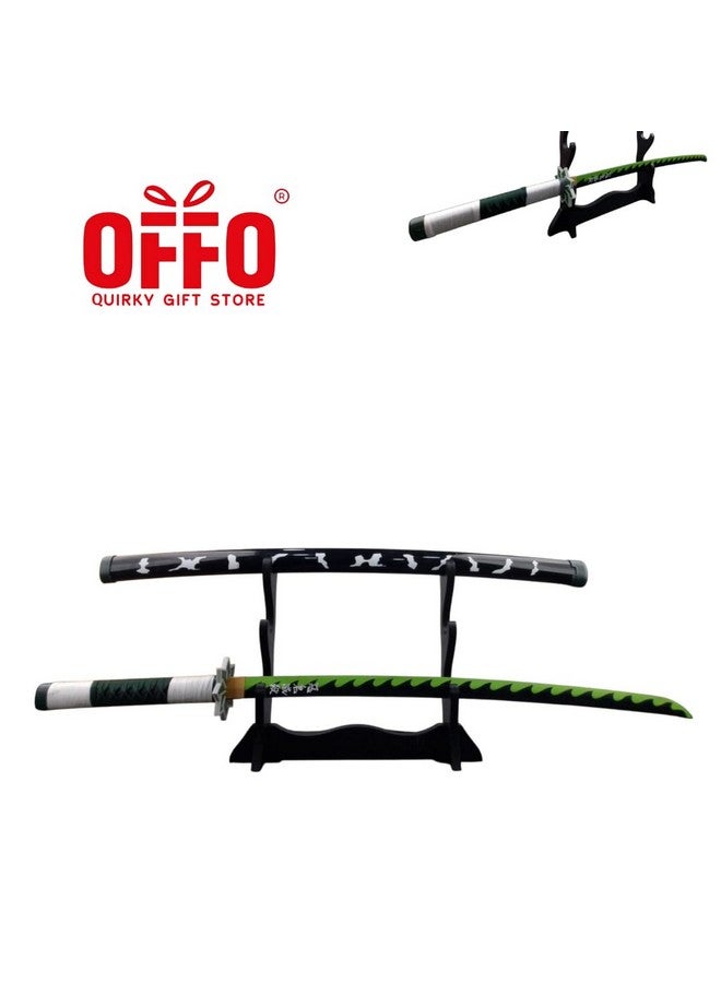 Offo Demon Slayer Sanemi (100cm Life-Size) Wooden Katana | Premium Anime Sword for Cosplay, Martial Arts, Display & Training | Elegant Gift for Fans, Kids, Teens & Collectors - Image 5