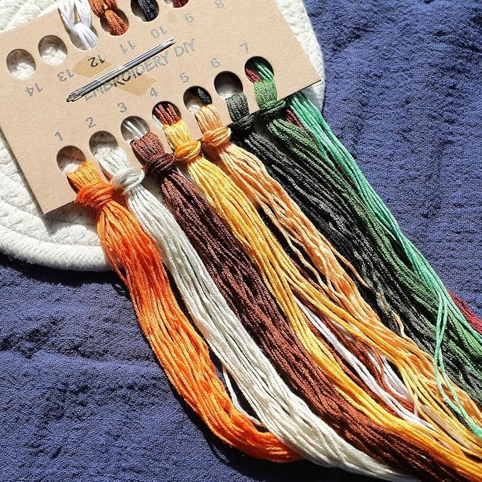 Gemsy Embroidery Materials Beginners Starter Kit | Colour Threads | Bamboo Hoops | Embroidery Beginner Supplies Tool Kit | DIY Art Kit - No.Cx0209 - Image 2