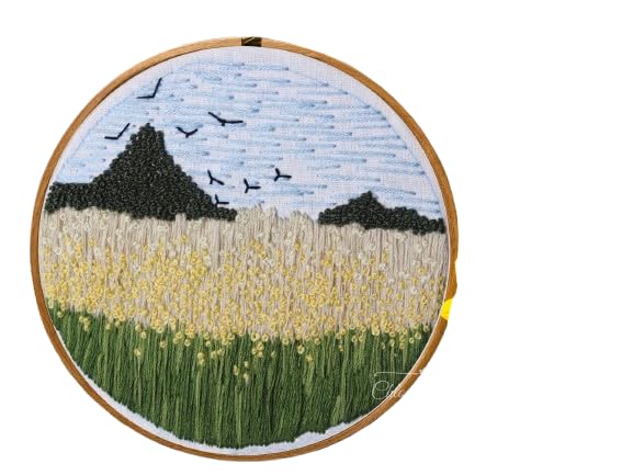 Gemsy Embroidery Materials Beginners Starter Kit | Colour Threads | Bamboo Hoops | Embroidery Beginner Supplies Tool Kit | DIY Art Kit - No.Cx0209 - Image 1