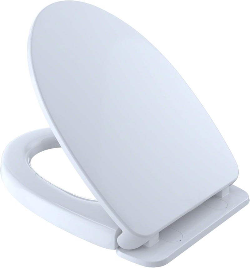 Toto غطاء ومقعد مرحاض طويل الإغلاق ببطء، أبيض قطن - SS124#01 - Image 1