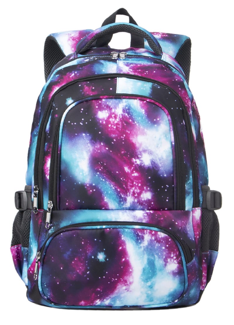 BLUEFAIRY Kids Backpack for Girls Elementary Middle School Bags Primary School Bookbags Child Back to School Gifts with Tablet Sleeve Large Compartment Mochila para NiÃ±as 17" Aged 8-10 Galaxy Purple - Image 1