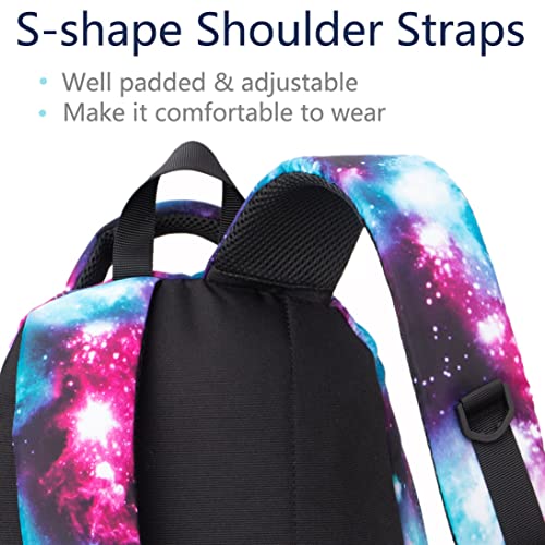 BLUEFAIRY Kids Backpack for Girls Elementary Middle School Bags Primary School Bookbags Child Back to School Gifts with Tablet Sleeve Large Compartment Mochila para NiÃ±as 17" Aged 8-10 Galaxy Purple - Image 5