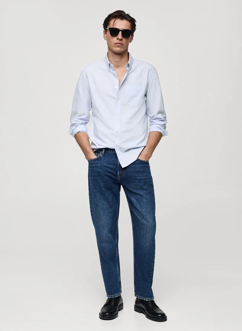Mango Man Kodak Striped Regular Fit Shirt