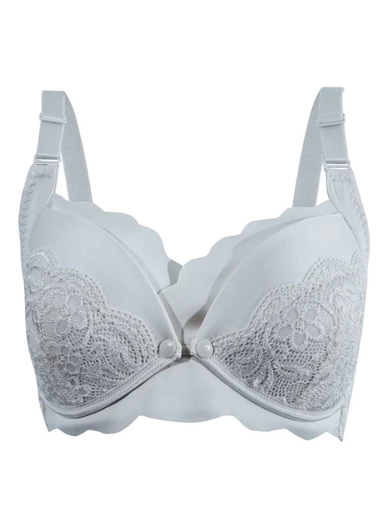 Okus Elegant Seamless Maternity And Nursing Bra - Light Grey - XX Large