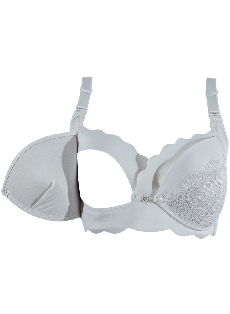 أوكوس حمالة صدر أنيقة للحمل والرضاعة بدون خياطة - رمادي فاتح - مقاس كبير جداً - Image 5