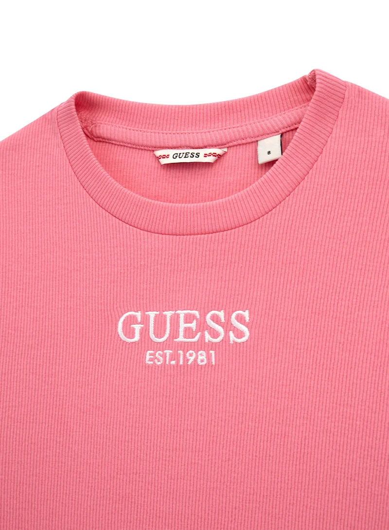 GUESS Kids Short Sleeve Midi Dress