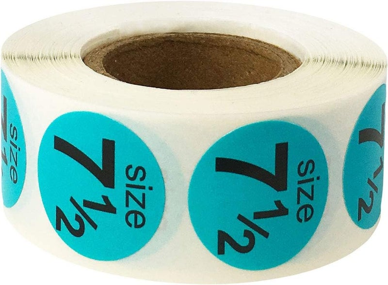 InStockLabels.com Shoe Size 7 1/2 Teal Stickers for Retail Clothing – 3/4 Inch Round, 500 Semi-Gloss Adhesive Labels Per Roll for Footwear Inventory, Organization, and Display – Made in The USA - Image 2