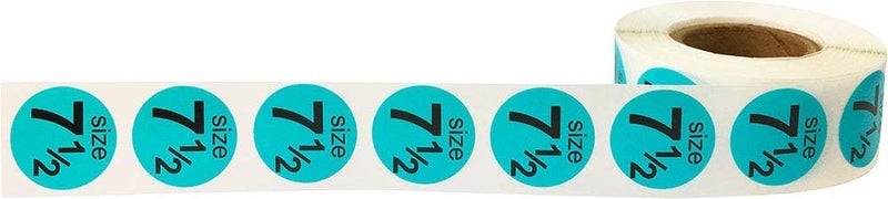 InStockLabels.com Shoe Size 7 1/2 Teal Stickers for Retail Clothing – 3/4 Inch Round, 500 Semi-Gloss Adhesive Labels Per Roll for Footwear Inventory, Organization, and Display – Made in The USA - Image 1