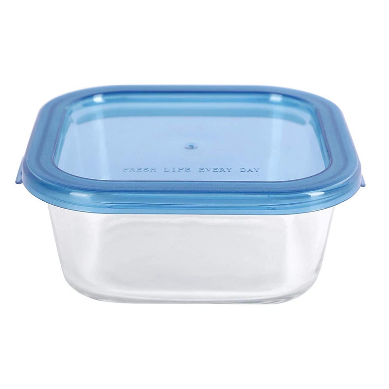 SIMPARTE 520ml Square Store Borosilicate Bakeware Safe Storage Glass Container with Lid Set of 1 transparent 520MLPP Lidjarset 1 - Image 1