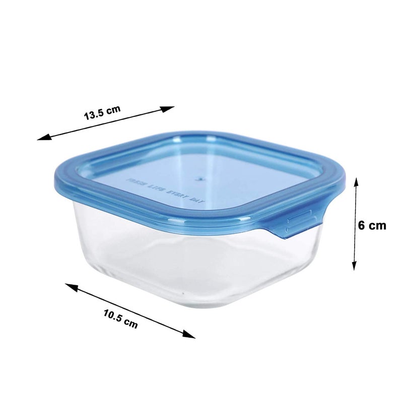 SIMPARTE 520ml Square Store Borosilicate Bakeware Safe Storage Glass Container with Lid Set of 1 transparent 520MLPP Lidjarset 1 - Image 2
