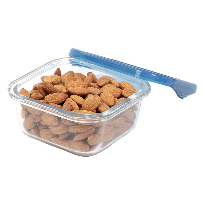 SIMPARTE 520ml Square Store Borosilicate Bakeware Safe Storage Glass Container with Lid Set of 1 transparent 520MLPP Lidjarset 1 - Image 4