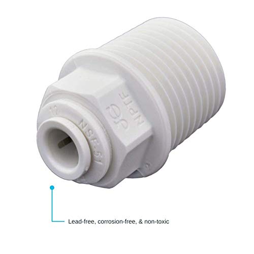 John Guest 1/4 Inch OD x 1/2 Inch NPT Male Connector, Push to Connect Plastic Plumbing Fitting, PP010824WP - Image 4