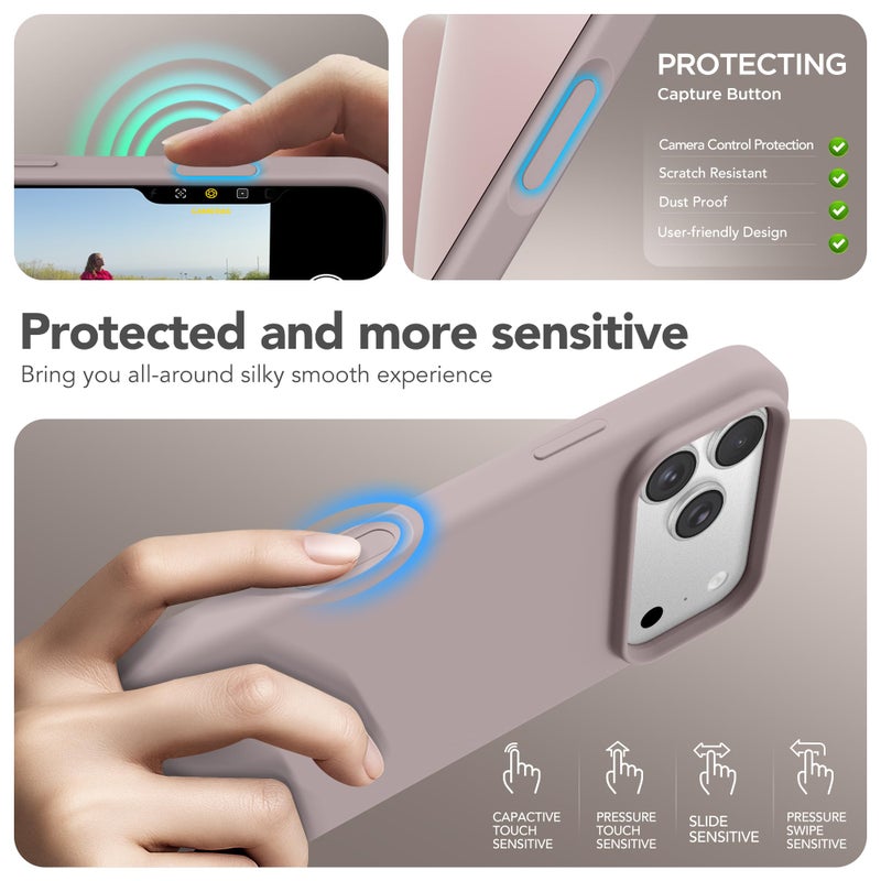 GONEZ Magnetic for iPhone 17 Pro Case, Compatible with MagSafe, [Screen Protector + Camera Lens Protector], Liquid Silicone Anti-Scratch Shockproof Protective Phone Case 6.3 inch, Light Taro - Image 5