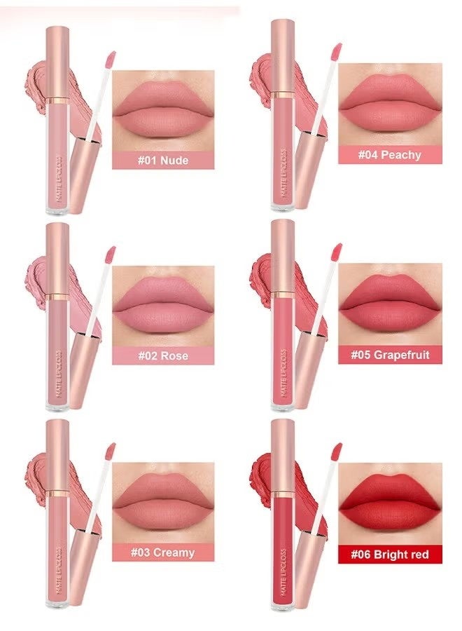 DNMBeauty 3Pcs Nude Pink Dark Red Matte Liquid Lipstick Makeup Sets Permanent Lip Stain Set Long Lasting 24 Hours Waterproof Mate 24 Horas Originales #B - Image 3