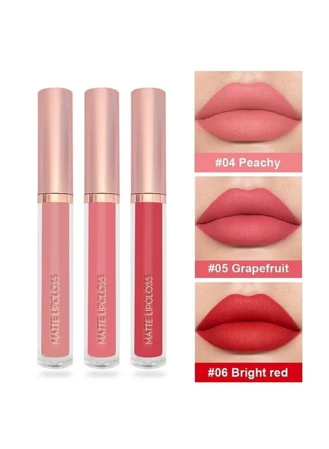 DNMBeauty 3Pcs Nude Pink Dark Red Matte Liquid Lipstick Makeup Sets Permanent Lip Stain Set Long Lasting 24 Hours Waterproof Mate 24 Horas Originales #B - Image 4
