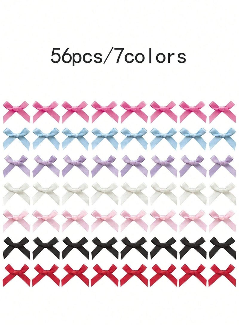KHAJUL 56-Piece Mini Bow Hair Clips, Sweet Non-Slip Bow Hair Accessories for Women and Girls (7 colors) - Image 2