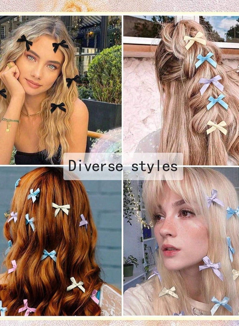 KHAJUL 56-Piece Mini Bow Hair Clips, Sweet Non-Slip Bow Hair Accessories for Women and Girls (7 colors) - Image 5