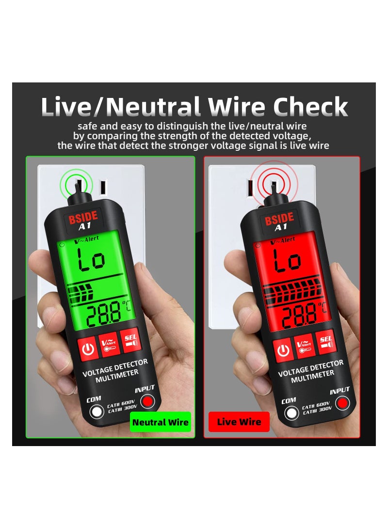 Voltage Tester 3-Results Display Non-Contact Voltage Detector Pen, Integrated Multimeter Dual Range AC 6V-1000V/90V-1000V Electrical Sensor V-Alert Live Wire Tester - Image 5