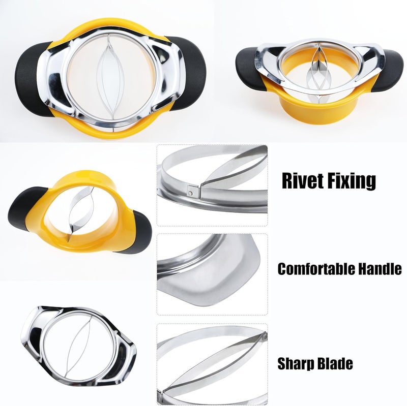 PCTC 2 Packs Mango Slicer Stainless Steel Fruit Tool for Large/Small Mangoes - Family-Friendly Effortless Pitting for Homemade Smoothies, Salads & Desserts - Image 3
