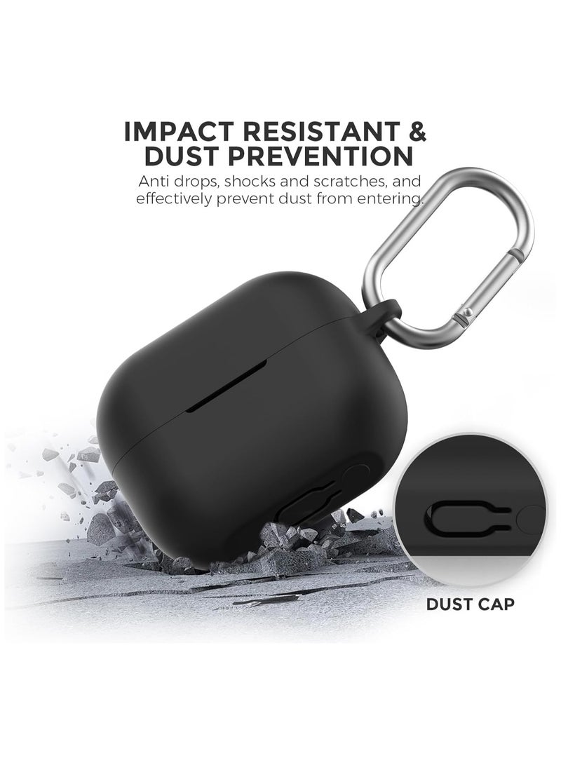 DKNG Samsung Galaxy Buds 3 Case and Galaxy Buds 3 Pro Case, Clear Case with Carabiner, Premium TPU Case, Wireless Charging, Headphone Accessories (Black)  - Image 5