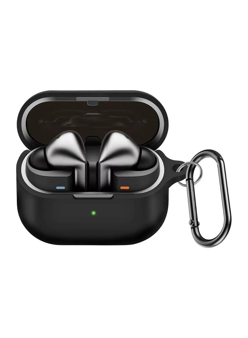 DKNG Samsung Galaxy Buds 3 Case and Galaxy Buds 3 Pro Case, Clear Case with Carabiner, Premium TPU Case, Wireless Charging, Headphone Accessories (Black)  - Image 1
