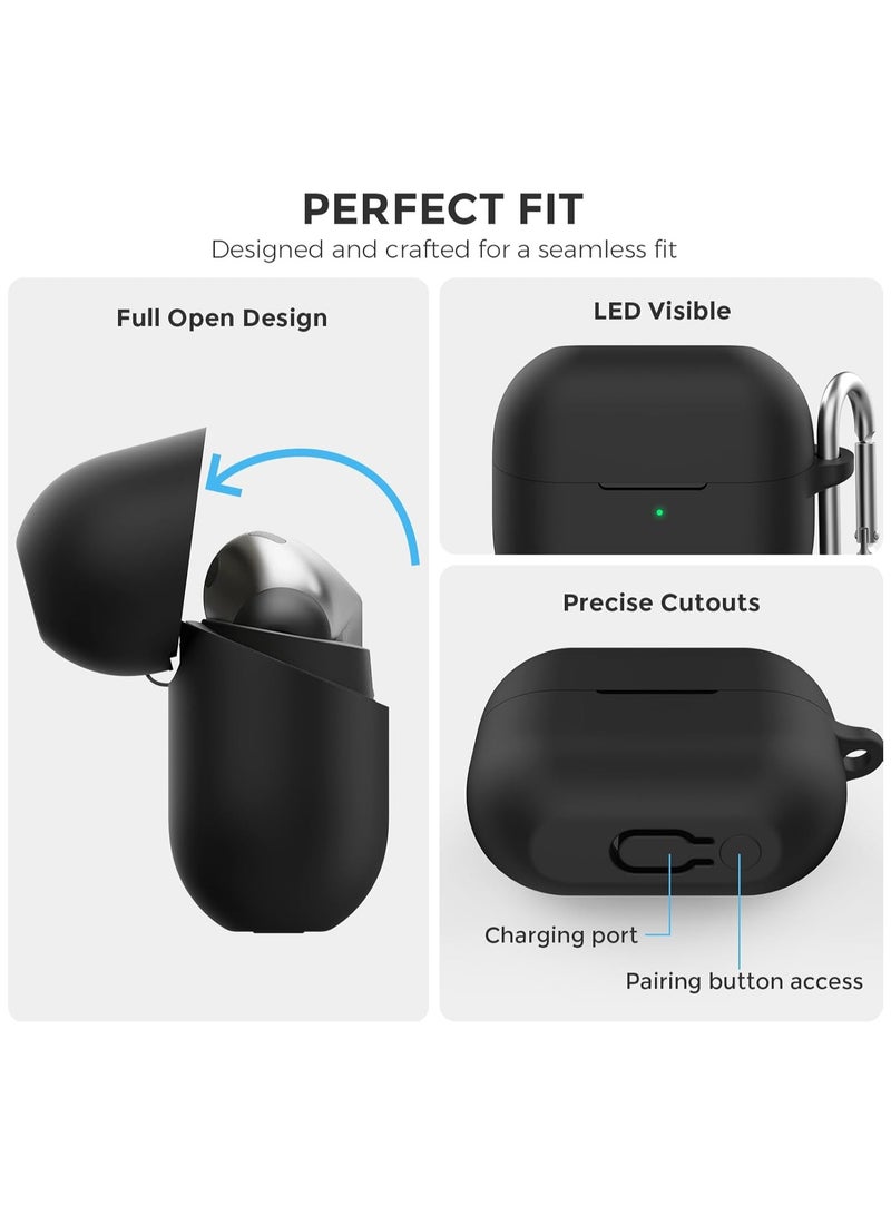 DKNG Samsung Galaxy Buds 3 Case and Galaxy Buds 3 Pro Case, Clear Case with Carabiner, Premium TPU Case, Wireless Charging, Headphone Accessories (Black)  - Image 3