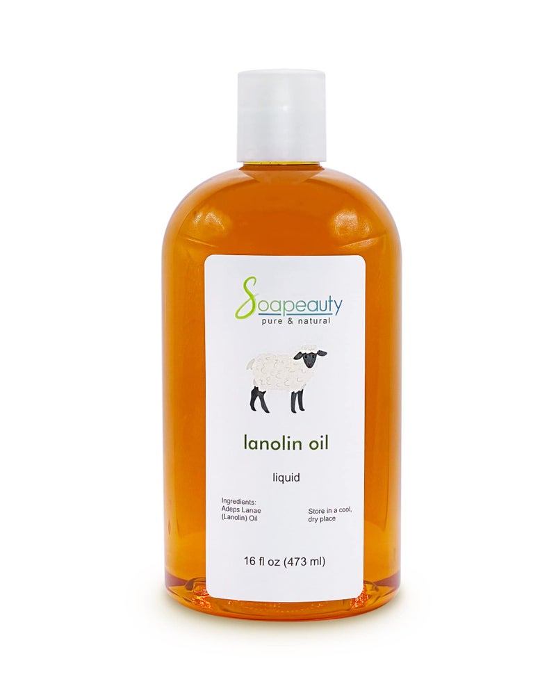 Lanolin Oil Cold Pressed Unrefined 100 Natural Available in Bulk Carrier for Essential Oils Face Skin Hair Moisturizer Soap Making 16 OZ