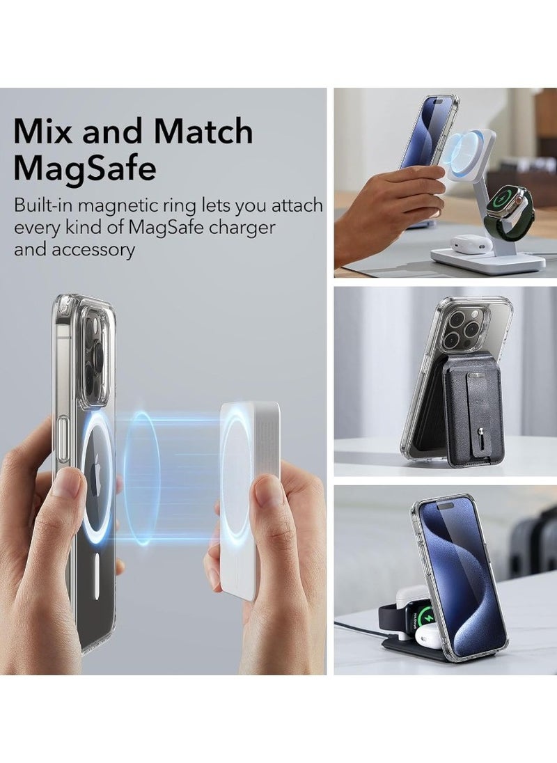 iPhone 15 Pro Max Protection Kit, Tempered Glass Screen Protector, Camera Lens Protector, Shockproof and Scratch Resistant MagSafe Case, Acrylic Classic Series, Clear  (3in1)