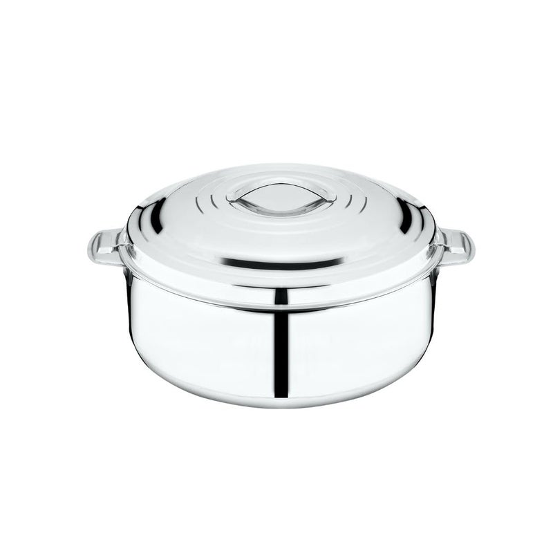 Thangam Stainless Steel Double Walled Hot Pot with Steel Lid Twist Lock for Hot Dishes Rice Chapati Roti Gravy Soup Hot BoxCasserole 15 Litre Silver - Image 2