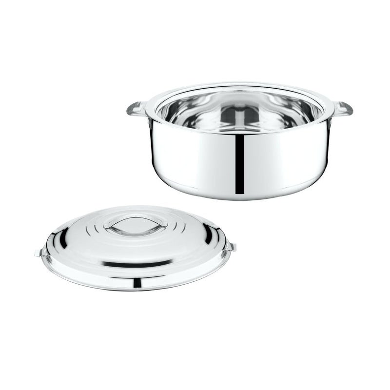 Thangam Stainless Steel Double Walled Hot Pot with Steel Lid Twist Lock for Hot Dishes Rice Chapati Roti Gravy Soup Hot BoxCasserole 15 Litre Silver - Image 3