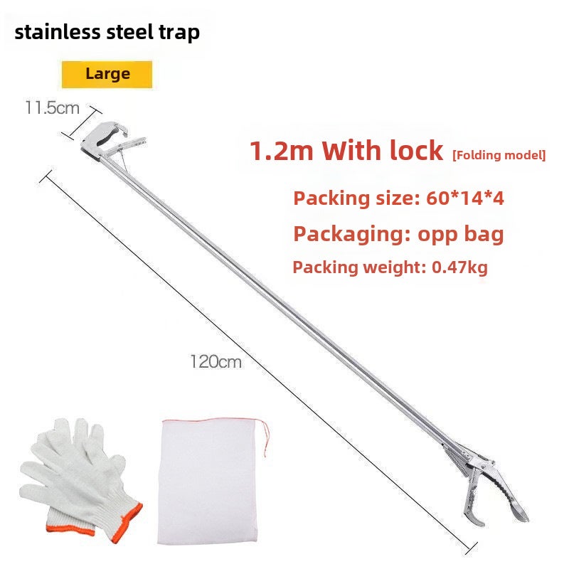 Generic Extendable Snake Hook Pliers for Catching Eels Curved suit (snake bag gloves) 127m with lock 