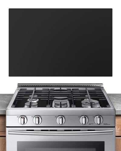 FLASLD Silicone Stove Cover Gas Stove Top Burner Covers for Samsung Gas Range Stove Guard ReusableOven Liners Mat Gas Range Protectors NonStick Washable Keep Stove Clean Black without hole 244x163 inch - Image 1
