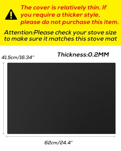 FLASLD Silicone Stove Cover Gas Stove Top Burner Covers for Samsung Gas Range Stove Guard ReusableOven Liners Mat Gas Range Protectors NonStick Washable Keep Stove Clean Black without hole 244x163 inch - Image 3