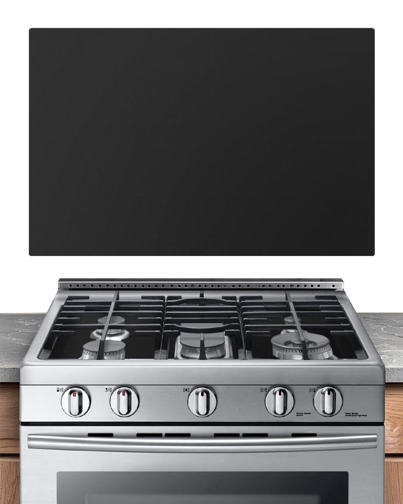 FLASLD Silicone Stove Cover Gas Stove Top Burner Covers for Samsung Gas Range Stove Guard ReusableOven Liners Mat Gas Range Protectors NonStick Washable Keep Stove Clean Black without hole 244x163 inch - Image 2