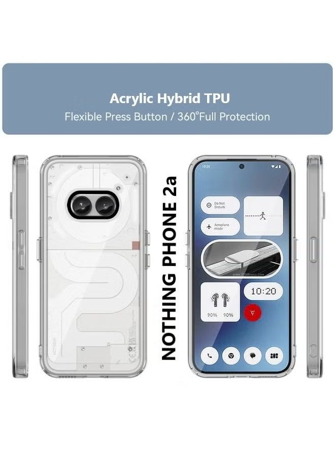 TIGER Nothing Phone 2A Case Cover with Full Glue Tempered Glass Screen Protector – Acrylic Clear, Slim Fit, Shockproof, Scratch-Resistant, Anti-Yellowing for Nothing Phone 2A - Image 2