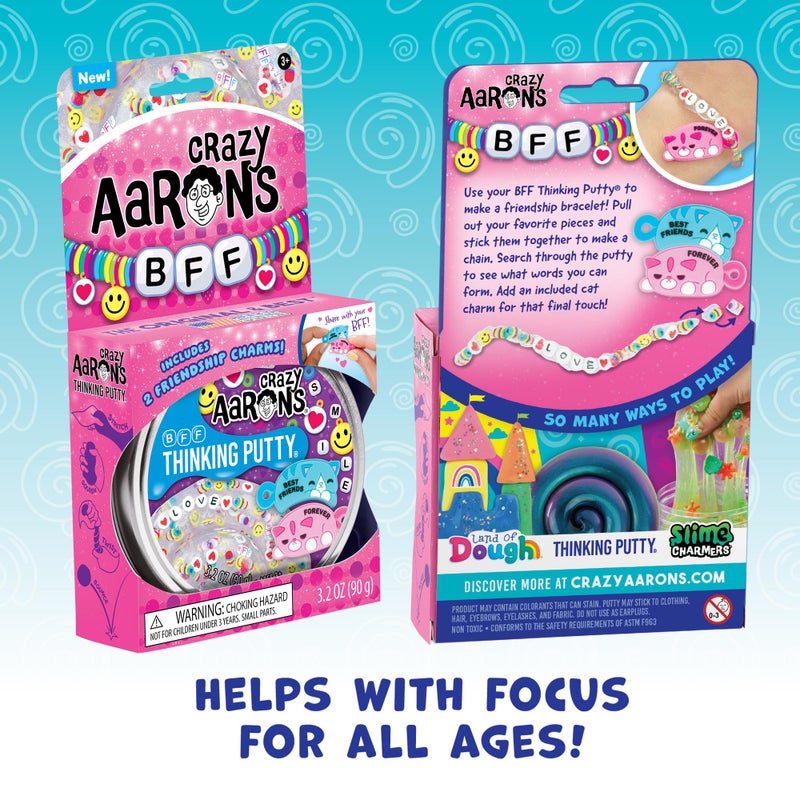 Crazy Aaron's Thinking PuttyÂ® - BFF - Sensory Putty for Kids and Grown ups in a 4" Tin - Creative and Endless Fun, Stress Relief Therapy Toys, Never Dries Out - Made in USA - Image 4