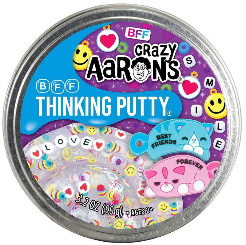 Crazy Aaron's Thinking PuttyÂ® - BFF - Sensory Putty for Kids and Grown ups in a 4" Tin - Creative and Endless Fun, Stress Relief Therapy Toys, Never Dries Out - Made in USA - Image 1