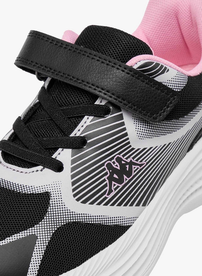 Kappa Girls' Printed Sports Shoes with Hook and Loop Closure  - Image 4
