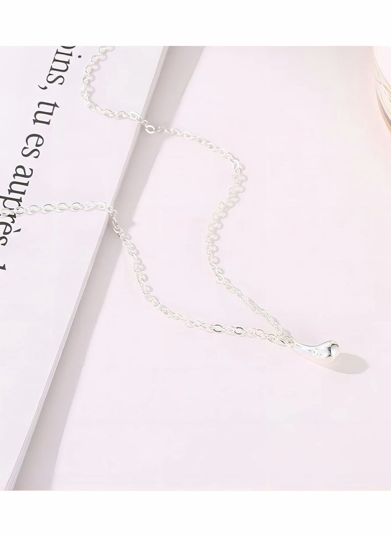 SYOSI - Jewelry Set for Women 925 Silver Chain Necklace Bracelet Earrings Ring Sterling Silver High Shiny Tear Drop Design Pendant Jewelry - Image 1