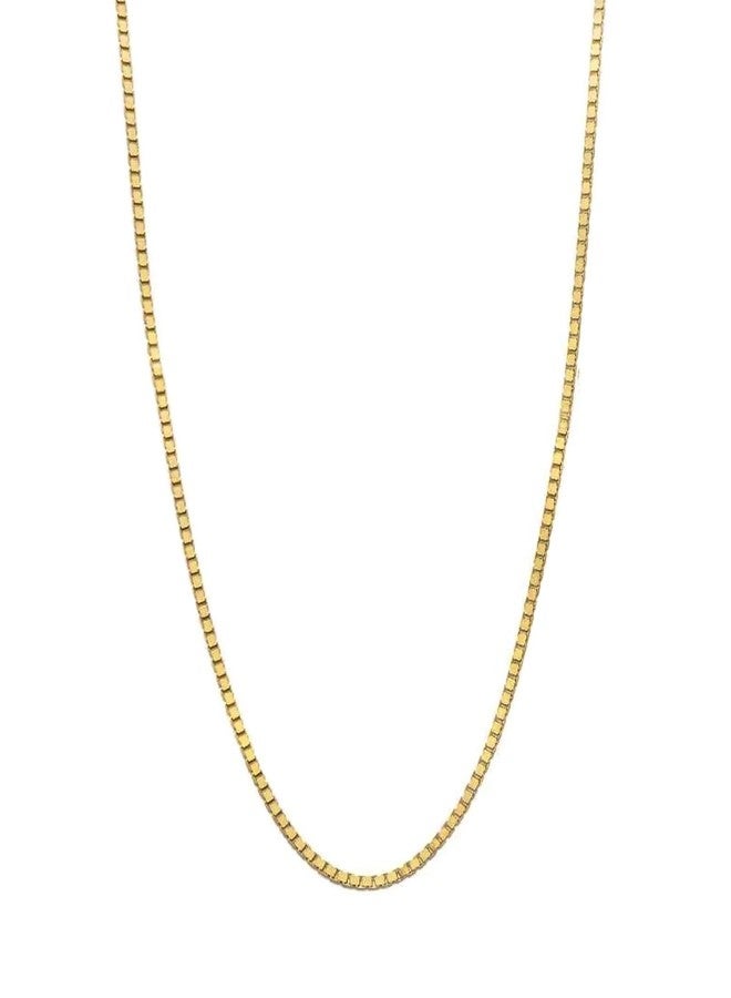 DIFINES 14k Real Yellow/White Gold Solid Box Link Chain Necklace with Lobster Claw Clasp, Jewelry Gift for Women or Men, 20 Inch, Gold, No Gemstone - Image 1
