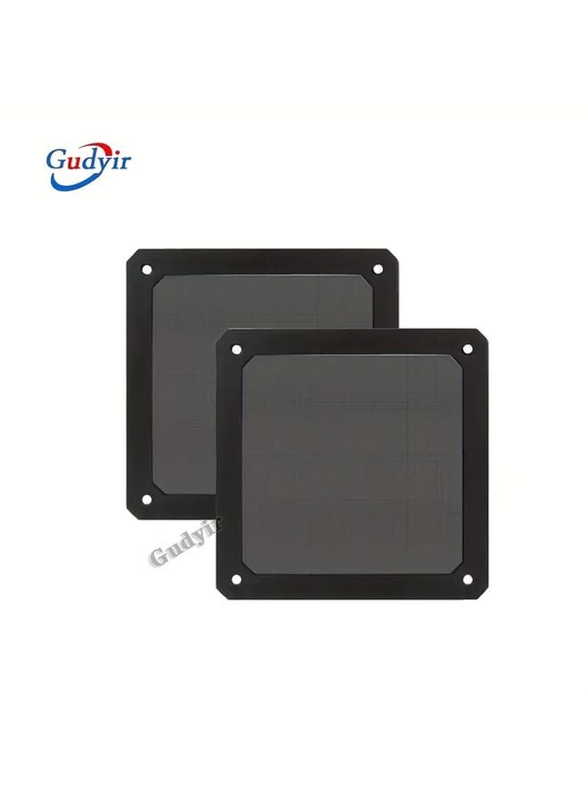 2 قطعة من مرشح غبار مروحة الكمبيوتر مقاس 4.72 × 4.72 بوصة مع إطار مغناطيسي وشبكة سوداء - Image 1