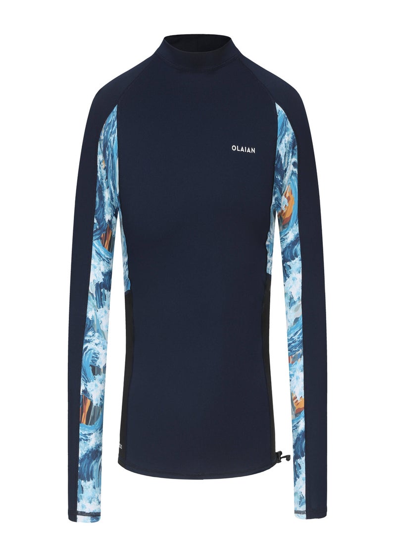 OLAIAN OLAIAN by DECATHLON, Men's UV-protection surfing TOP BLUE WAVE  - Image 3
