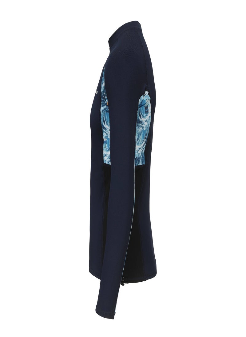 OLAIAN OLAIAN by DECATHLON, Men's UV-protection surfing TOP BLUE WAVE  - Image 2