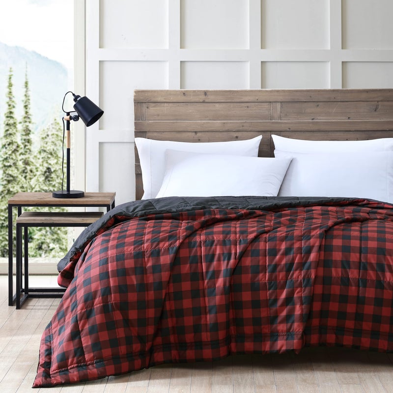 Eddie Bauer Eddie Bauer  Queen Blanket Lightweight Reversible Bedding Buffalo Plaid Home Decor for All Seasons RedBlack Queen 